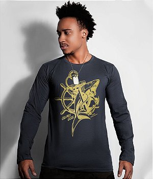 Camiseta Masculina Grumec Gola Manga Longa Gold Line Masculina Team Six Brasil
