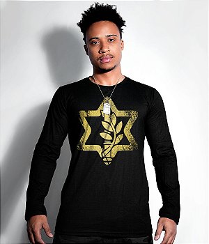 Camiseta Manga Longa Israel Defense Gold Line Masculina Team Six Brasil