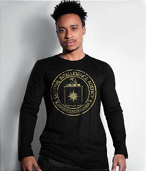 Camiseta Manga Longa Central Intelligence Agency Gold Line Masculina Team Six Brasil