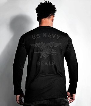Camiseta Manga Longa original Navy Seals Dark Line Masculina Team Six Brasil