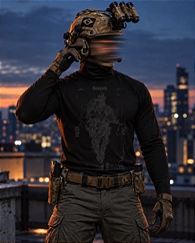 Camiseta Manga Longa Masculina Dark Line New Police Team Six