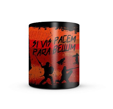 Caneca de Porcelana Dark Militar Si Vis Pacem Para Bellum Team Six Brasil
