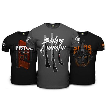 Kit 3 Camisetas Masculinas Militares GUFZ6 Operator Team Six Brasil