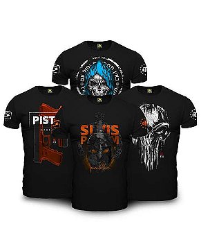 Kit 4 Camisetas Masculinas GUFZ6 Squad Team Six