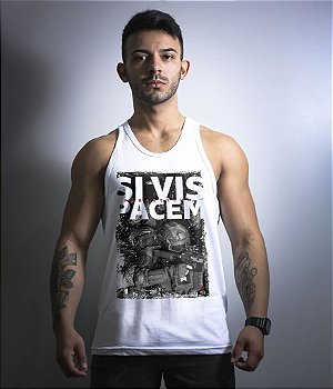 Camiseta Regata GUFZ6 White Si Vis Pacem Para Bellum Masculina Team Six Brasil
