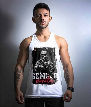 Camiseta Regata GUFZ6 White Semper Paratus Masculina Team Six Brasil