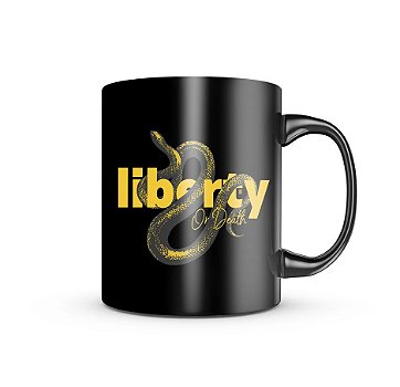 Caneca de Porcelana Dark GUFZ6 Liberty Or Death Team Six Brasil