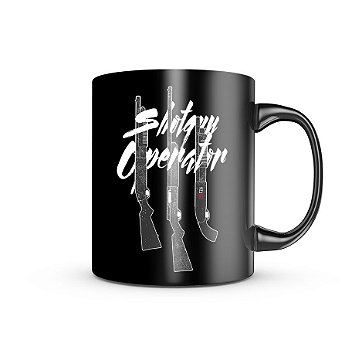 Caneca de Porcelana Dark GUFZ6 Shotgun Operator Team Six Brasil