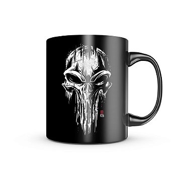 Caneca de Porcelana Dark GUFZ6 Punisher Skull Team Six Brasil