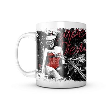 Caneca de Porcelana GUFZ6 White Carpe Diem Team Six Brasil