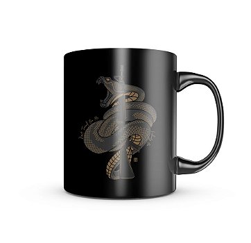 Caneca de Porcelana Dark GUFZ6 Don't Tread On Me Snake Team Six Brasil