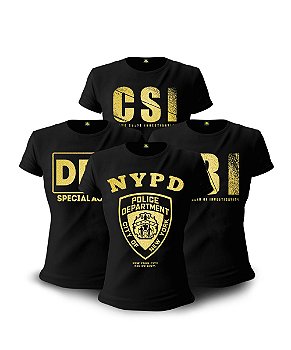 Kit 4 Camisetas Baby Look Feminina The Police Team Six Brasil