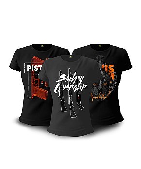 Kit 3 Camisetas Baby Look Feminina GUFZ6 Operator Team Six Brasil