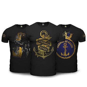 Kit 3 Camisetas Masculinas Marinha Tactical Team Six Brasil