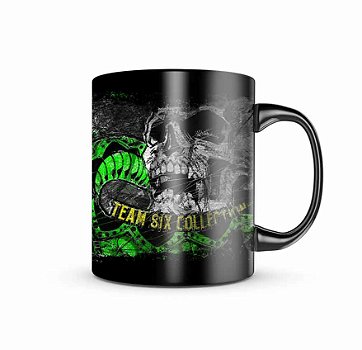 Caneca de Porcelana Dark Militar Squad T6 Camacho Ponto Cinquenta Team Six Brasil