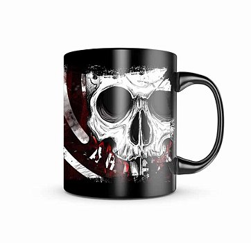 Caneca de Porcelana Dark Militar Squad T6 Camacho Artesão Faca na Caveira Team Six Brasil