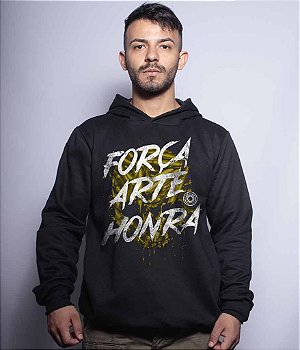 Casaco Militar Com Capuz Squad T6 Camacho Força Arte Honra Team Six Brasil