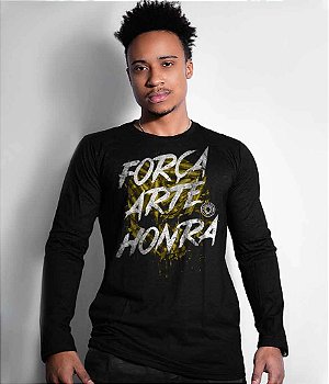 Camiseta Manga Longa Squad T6 Camacho Força Arte Honra Masculina Team Six Brasil