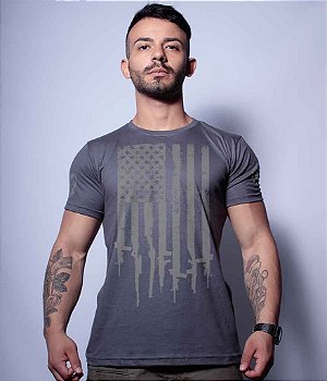 Camiseta Masculina Squad T6 Magnata EUA Flag Arms Team Six Brasil