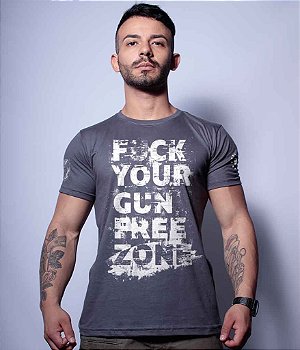 Camiseta Masculina Squad T6 Magnata Fuck Your Gun Free Zone Team Six Brasil