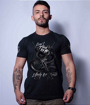 Camiseta Masculina Squad T6 Magnata Don't Tread On Me Liberty Or Death Team Six Brasil
