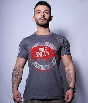 Camiseta Masculina Squad T6 Magnata 100% Bacon 100% Freedom Team Six Brasil