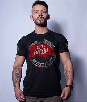 Camiseta Masculina Squad T6 Magnata 100% Bacon 100% Freedom Team Six Brasil