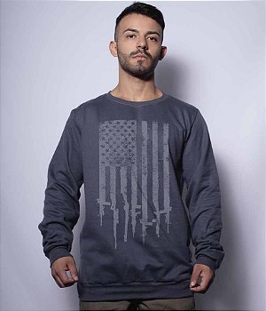 Casaco Básico de Moletom Squad T6 Magnata 556 EUA Flag Arms Team Six Brasil