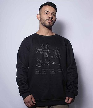 Casaco Básico de Moletom Squad T6 Magnata 556 Glock Parts Team Six Brasil