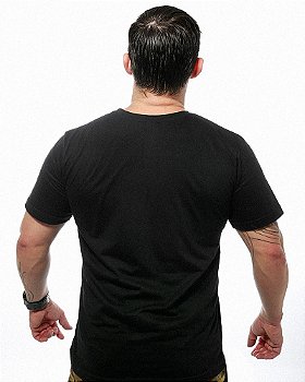 Camiseta Masculina Básica Lisa Preta 100% Algodão Team Six Brasil