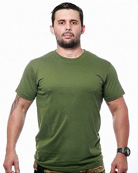 Camiseta Masculina Básica Lisa Verde 100% Algodão Team Six Brasil