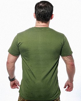 Camiseta Masculina Básica Lisa Verde 100% Algodão Team Six Brasil