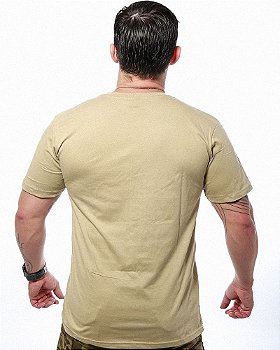 Camiseta Masculina Básica Lisa Bege 100% Algodão Team Six Brasil