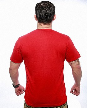 Camiseta Masculina Básica Lisa Vermelha 100% Algodão Team Six Brasil