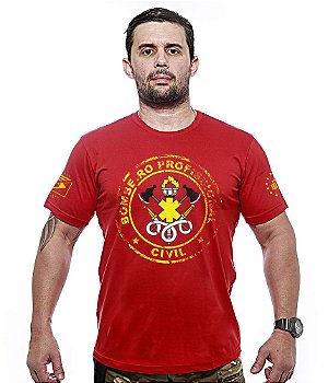Camiseta Masculina Bombeiro Civil Profissional Team Six Brasil
