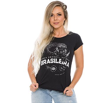 Camiseta Feminina Expedicionária Brasileira FEB Baby Look Team Six Brasil