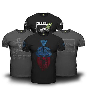 Kit 4 Camisetas Masculinas Come And Take It Magnata 556 Team Six