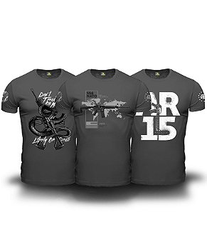 Kit 3 Camisetas Masculinas Magnata 556 American Guns Team Six Brasil