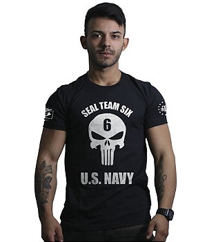Camiseta Masculina Punisher Seal Navy Seal Team Six Brasil