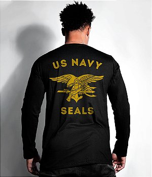 Camiseta Manga Longa original Navy Seals Masculina Team Six Brasil
