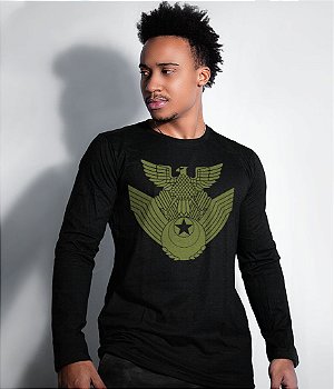 Camiseta Manga Longa JASDF Japan Air Self-Defence Force Masculina Team Six Brasil
