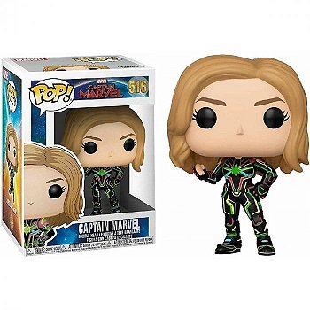 Marvel Vingadores: Captain Marvel With Neon Suit Funko Pop