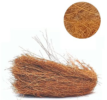 Palha De Coco P/ Forração de Ninhos Pássaros Fibra Do Coco Cartela com 10 Unidades