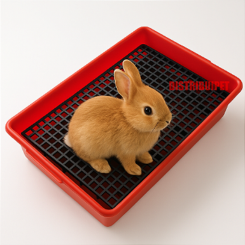 Bandeja Sanitário Saniplus Para Mini Coelho Porquinho da India Chinchila Cor Vermelho