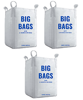 3 Saco Big Bag Reciclagem Usinas Fazendas Entulhos Modelo C1 Rafia Gramatura 160 Fator 5x1 Medidas 120x90x90 P/ 1000Kg