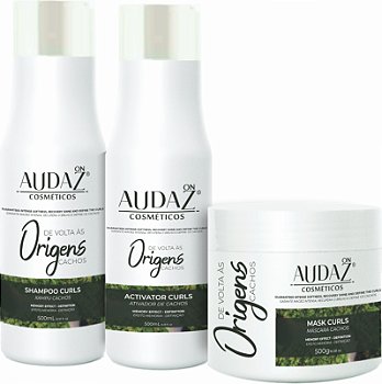 Kit Origens Cachos Shampoo 500ml, Ativador 500ml e Máscara 500g