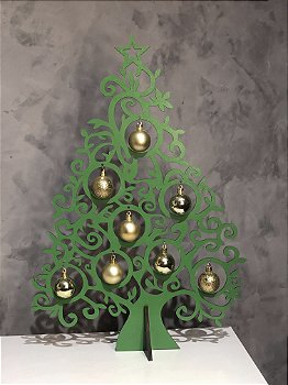 Árvore de Natal em MDF Laminado (60x40cm) Enfeite Pinheiro Natalino