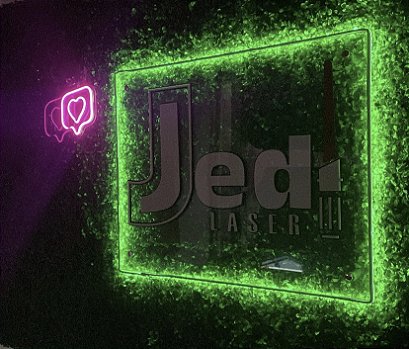 Letreiro Neon LED Botão Curtir em Acrílico (17x17cm) Rosa