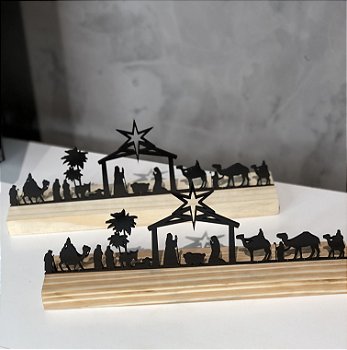 Presépio Nascimento de Jesus em MDF Colorido com Base de Pinus