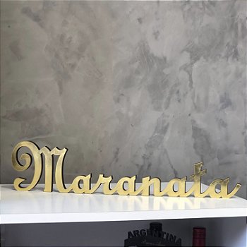 Palavra Maranata em MDF Espelhado 9mm (45x10cm) Decoração Cristã